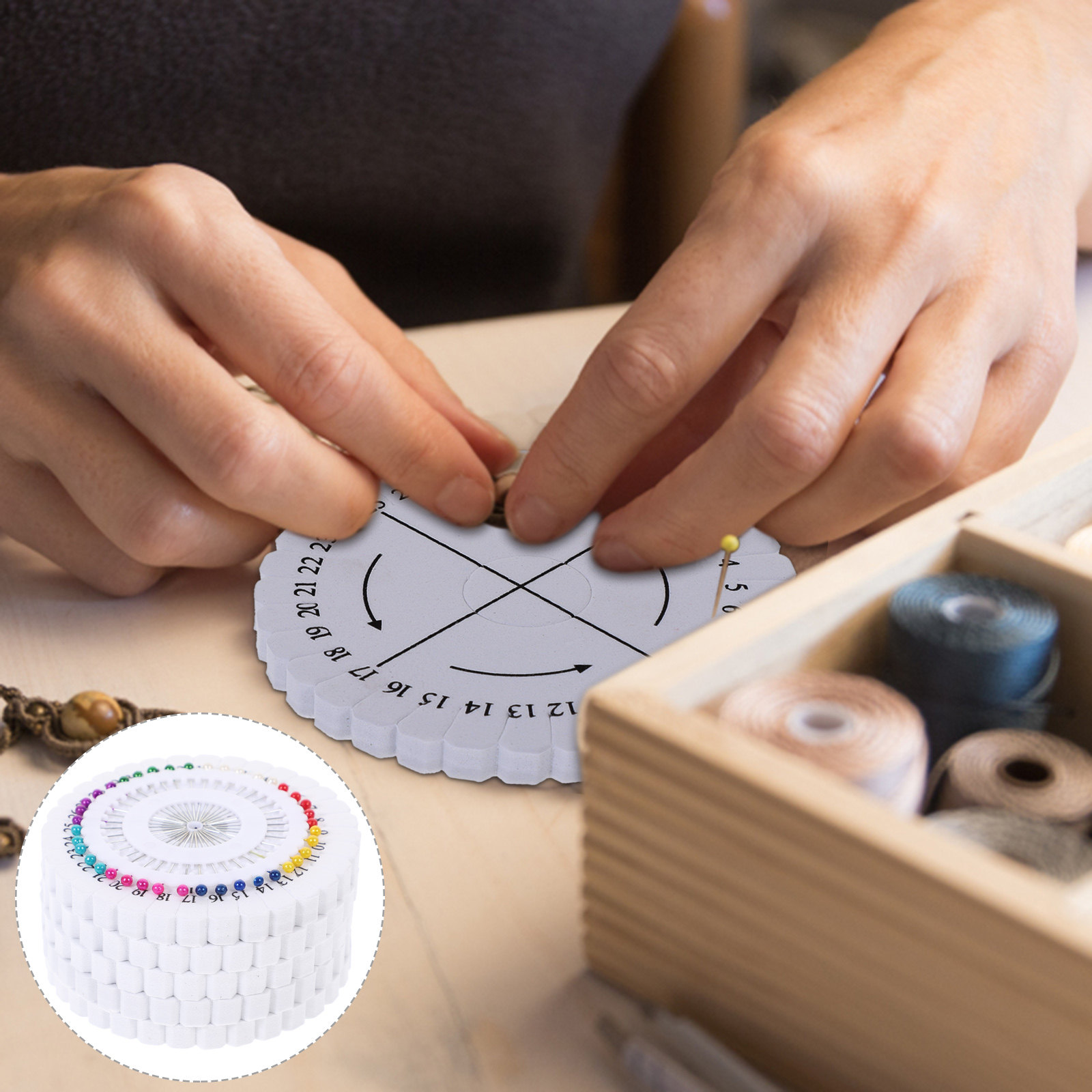 Jewelry Making Board - 1 Adet Kumihimo Örgü Diski, Yuvarlak